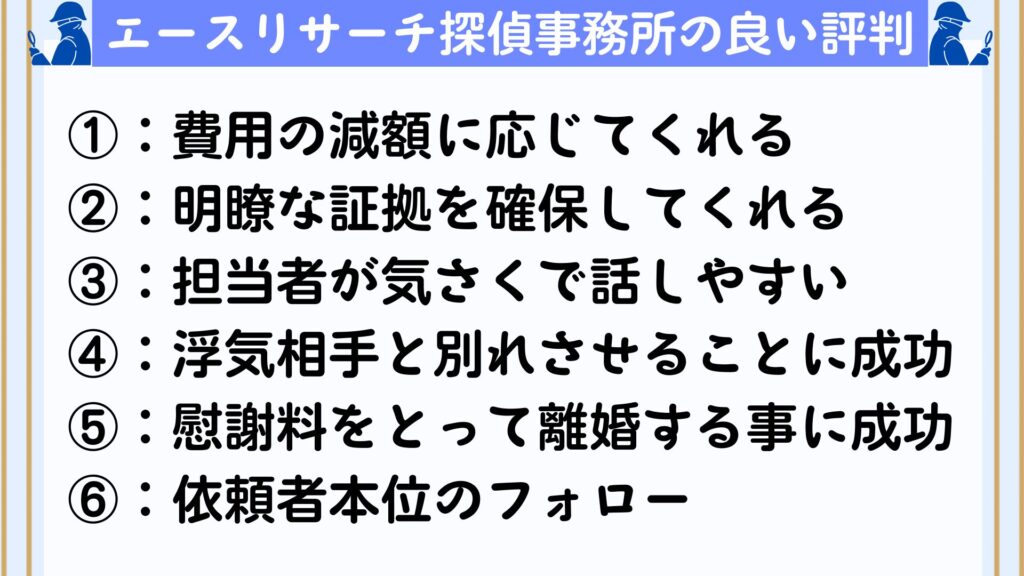 エースリサーチ探偵事務所　評判