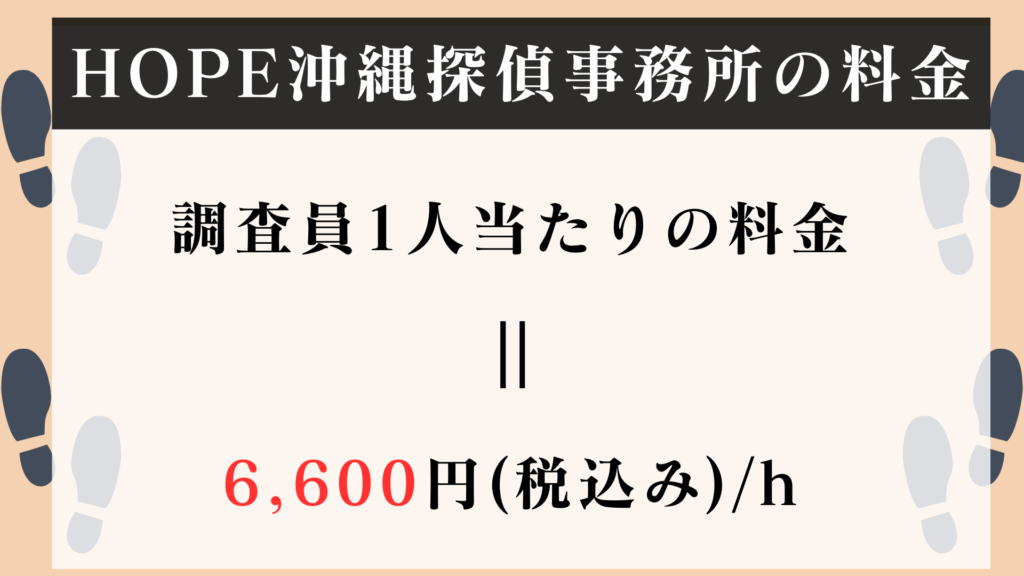 HOPE沖縄探偵事務所 　料金